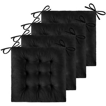 4 pc Tufted Square Seat Cushions With Ties