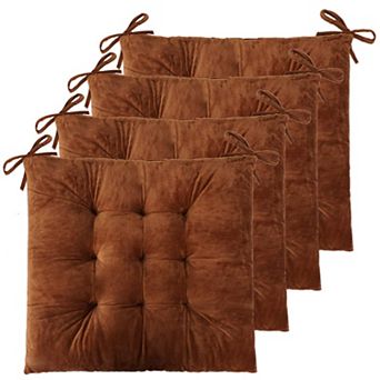4 pc Tufted Square Seat Cushions With Ties