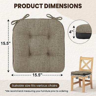 Tufted Overstuffed Textured Chair Pads With Ties