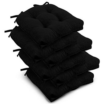 Tufted Overstuffed Textured Chair Pads With Ties