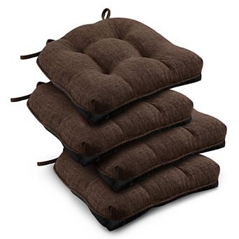 Tufted Overstuffed Textured Chair Pads With Ties