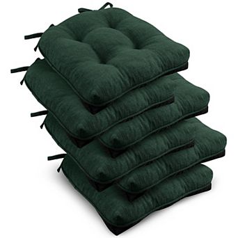 Tufted Overstuffed Textured Chair Pads With Ties