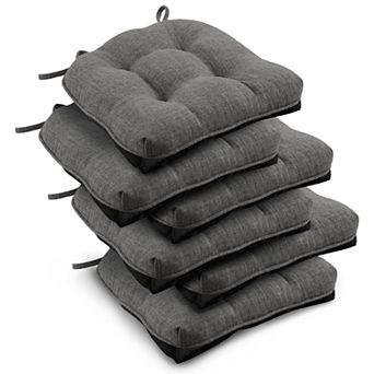 Tufted Overstuffed Textured Chair Pads With Ties