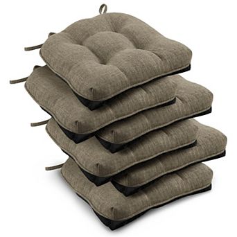 Tufted Overstuffed Textured Chair Pads With Ties