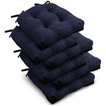 Tufted Overstuffed Textured Chair Pads With Ties
