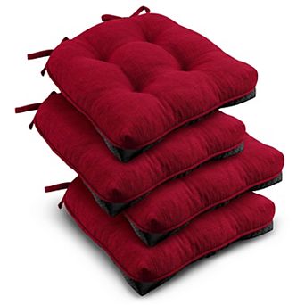 Tufted Overstuffed Textured Chair Pads With Ties