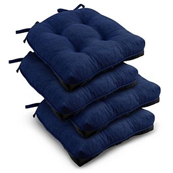Tufted Overstuffed Textured Chair Pads With Ties