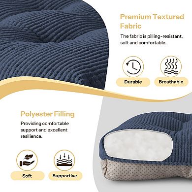 4PC Kitchen Chair Cushions Set Tufted Seat Pads With Ties