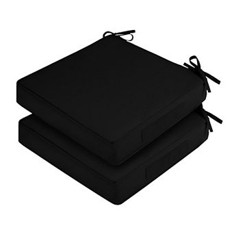 2 pc Waterproof Outdoor Chair Cushions Square Seat With Ties Removable Covers Portable Handle