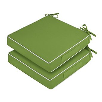2 pc Waterproof Outdoor Chair Cushions Square Seat With Ties Removable Covers Portable Handle
