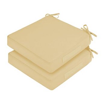 2 pc Waterproof Outdoor Chair Cushions Square Seat With Ties Removable Covers Portable Handle