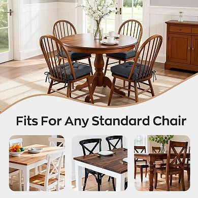 2PC Chair Cushion Dining Memory Foam Waterproof Non Slip Ties