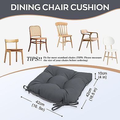 2PC Chair Cushion Dining Memory Foam Waterproof Non Slip Ties