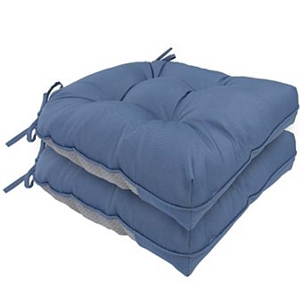 2 pc Chair Cushion Dining Memory Foam Waterproof Non Slip Ties