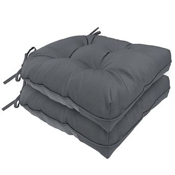 2 pc Chair Cushion Dining Memory Foam Waterproof Non Slip Ties