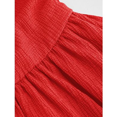 Tube Ruched Ruffle Mini Dress