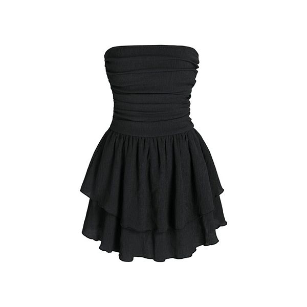 tube ruched ruffle mini dress Ruffle Agenda Tube Bodycon Mini Dress