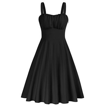 VintFlDress Women Summer A-line Sleeveless Midi Wedding Guest Cocktail