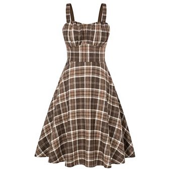 VintFlDress Women Summer A-line Sleeveless Midi Wedding Guest Cocktail