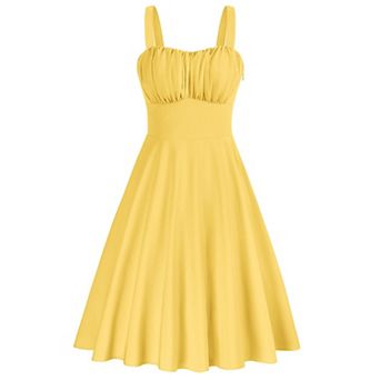 VintFlDress Women Summer A-line Sleeveless Midi Wedding Guest Cocktail