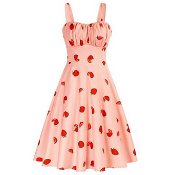 VintFlDress Women Summer A-line Sleeveless Midi Wedding Guest Cocktail