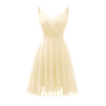 Summer Cocktail Dress V-neck Spaghetti Chiffon Sundress