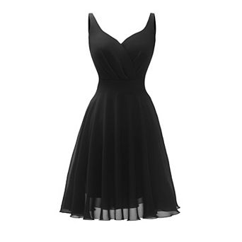Summer Cocktail Dress V-neck Spaghetti Chiffon Sundress