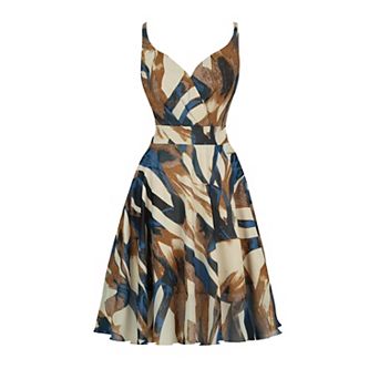 Summer Cocktail Dress V-neck Spaghetti Chiffon Sundress