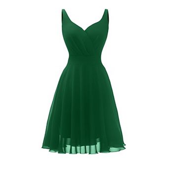 Summer Cocktail Dress V-neck Spaghetti Chiffon Sundress