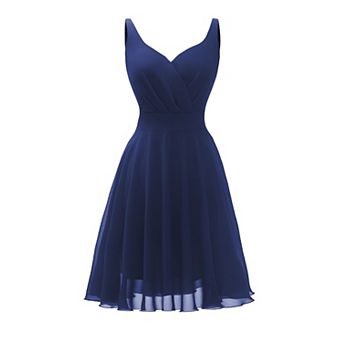 Summer Cocktail Dress V-neck Spaghetti Chiffon Sundress