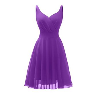 Summer Cocktail Dress V-neck Spaghetti Chiffon Sundress