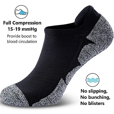 4 Pairs No Show Compression Socks Cushioned Athletic