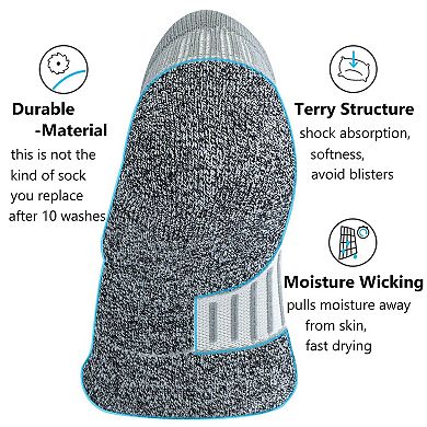 4 Pairs No Show Compression Socks Cushioned Athletic