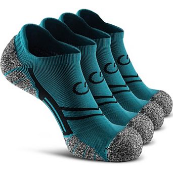 4 Pairs No Show Compression Socks Cushioned Athletic