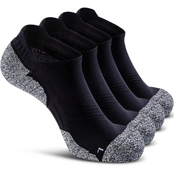 4 Pairs No Show Compression Socks Cushioned Athletic