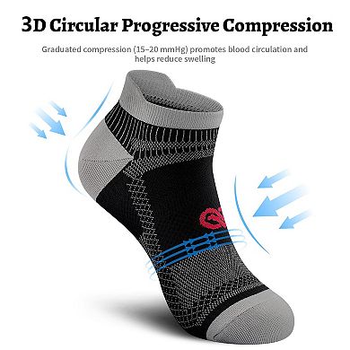 6 Pairs Compression Socks Ankle Running Arch Support Plantar Fasciitis