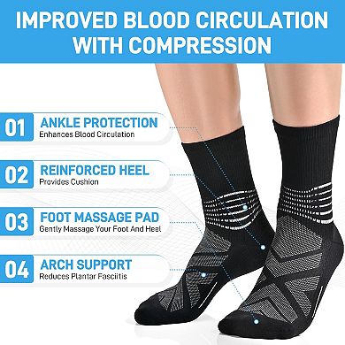 3Packs Compression Ankle Socks Plantar Fasciitis Running Hiking