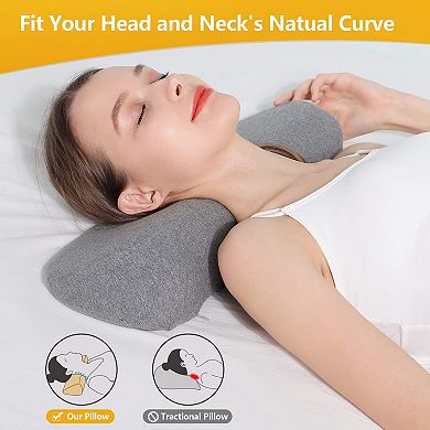 Neck Memory Foam Bolster Support Shoulder Relaxer Bed Roll