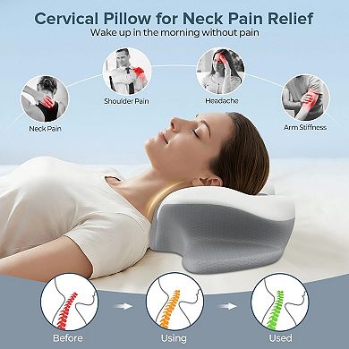 Neckow Memory Foam Pillow Side Sleeper Travel Office