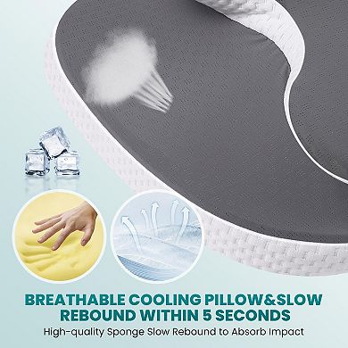 Neckow Memory Foam Pillow Breathable Adjustable Contour Side Sleepers