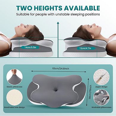 Neckow Memory Foam Pillow Breathable Adjustable Contour Side Sleepers