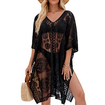 Lace Beach Cover Up V-neck Swimsuit Coverup Women