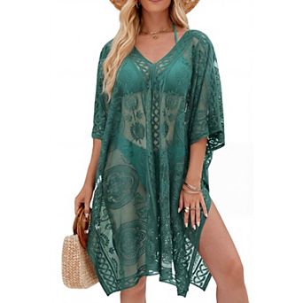 Lace Beach Cover Up V-neck Swimsuit Coverup Women