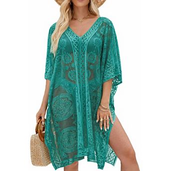 Lace Beach Cover Up V-neck Swimsuit Coverup Women