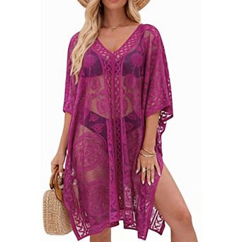 Lace Beach Cover Up V-neck Swimsuit Coverup Women