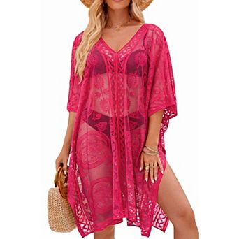 Lace Beach Cover Up V-neck Swimsuit Coverup Women