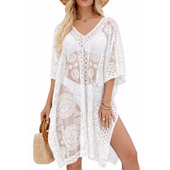 Lace Beach Cover Up V-neck Swimsuit Coverup Women