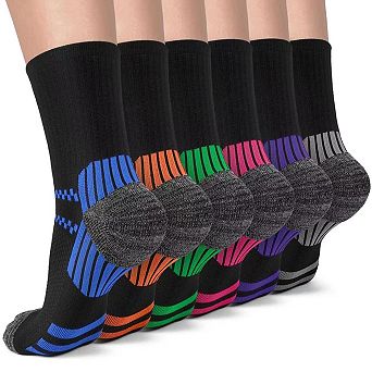 6 Pairs Compression Ankle Socks Arch Support Running