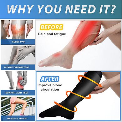 4 Pairs Compression Socks Running Travel Support