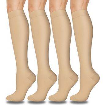 4 Pairs Compression Socks Running Travel Support